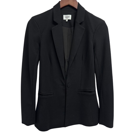 Seed Heritage Jackets & Blazers - Seed Heritage classic Black Blazer Jacket Size 6 minimalist stretch career suit